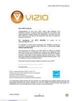 Vizio VA26LHDTV10T TV Operating Manual