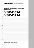 Pioneer VSXD814 VSXD814K VSXD914 Audio/Video Receiver Operating Manual