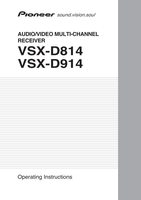 Pioneer VSXD814 VSXD814K VSXD914 Audio/Video Receiver Operating Manual