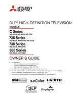 Mitsubishi WD60735 WD60C8 WD65735 TV Operating Manuals