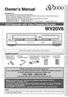 Funai WV20V6 DVD/VCR Combo Player Operating Manual