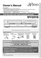 Funai WV20V6 DVD/VCR Combo Player Operating Manual