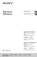 Sony XBR65X850B TV Operating Manual