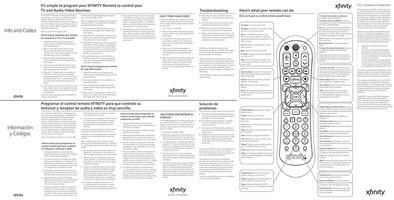 xfinity XR2v3-P OM Universal Remote Control Operating Manual