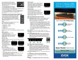 Zvox Legacy SoundBase  580 Sound Bar System Operating Manual