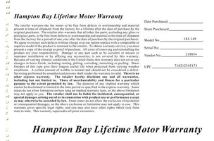 Hampton Bay 34317 Sullivan 54 in. Iron Oxide/Copper Plated Ceiling Fan Ceiling Fan Operating Manual