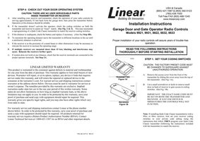 Allstar 9921 Garage Door Opener Operating Manual