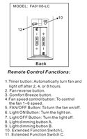 Anderic Generics FA0108-LC Ceiling Fan Remote Control
