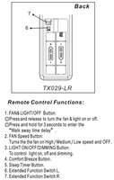 Hampton Bay A25-TX029-LR Ceiling Fan Remote Control