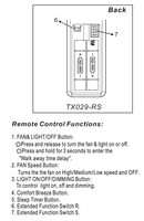 Hampton Bay TX029RS Ceiling Fan Remote Control