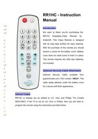 Anderic RR1HCOM Universal Remote Control Operating Manual