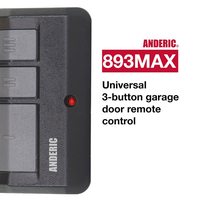 Anderic 893MAX Universal for Liftmaster with Purple Yellow Green Red Orange Learning Button Garage Door Opener Remote Control