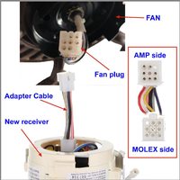 Anderic Molex to Amp Adapter Ceiling Fan Cable