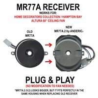 Anderic MR77A.2 for Home Decorators Collection Altura Ceiling Fan Remote Control Kit