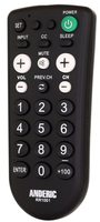 Anderic RR1001 for Hospitality TV with Large Keys 1-Device Universal Remote Control