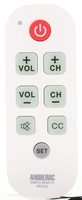 Anderic RR1004 Simple Big Button TV 1-Device Universal Remote Control