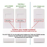 Anderic A25-TX005-R and A25-TX001-R1 for Harbor Breeze Ceiling Fan Remote Control