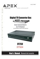 Apex DT250A DT250RM DT504 Digital TV Tuner Converter Box Operating Manual