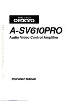 Onkyo ASV610PRO Audio/Video Receiver Operating Manual