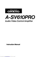 Onkyo ASV610PRO Audio/Video Receiver Operating Manual