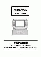 Audiovox 1286291BOM DVD Player Operating Manual