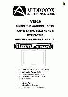 Audiovox VE926OM TV Operating Manual