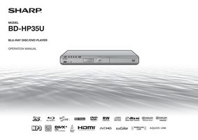 Sharp BDHP35U Blu-Ray DVD Player Operating Manual