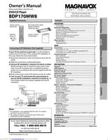 Magnavox BDP170MW8 DVD Player Operating Manual