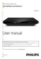 Philips BDP2205 BDP2205/F7 BDP2285 Blu-Ray DVD Player Operating Manual