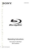 Sony BDPBX18 BDPS185 Blu-Ray DVD Player Operating Manual
