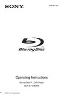 Sony BDPBX18 BDPS185 Blu-Ray DVD Player Operating Manual