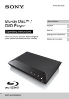 Sony BDPS3100 DVD Player Operating Manual