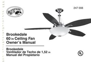 Anderic AC418BN Brookedale 60 in Indoor Brushed Nickel Ceiling Fan Ceiling Fan Operating Manual
