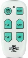 Continu.us White Big Button Jumbo Senior Assisted Living Simple Easy Mote 1-Device Universal Remote Control
