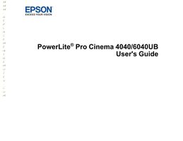 Epson POWERLITEPROCINEMA6040UBOM Operating Manuals