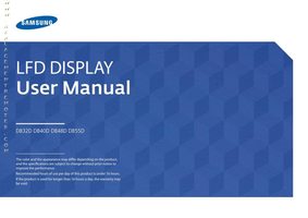 Samsung DB32D DB40D DB48D DB55D Display TV Operating Manual