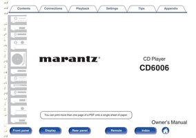 MARANTZ CD6006OM Operating Manuals