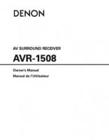 Denon AVR1508 Audio/Video Receiver Operating Manual