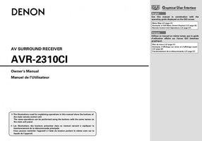 DENON AVR2310CIOM Audio/Video Receiver Operating Manuals DENON AVR2310CIOM Audio/Video Receiver Operating Manuals