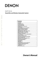 Denon DHTS514 Sound Bar System Operating Manual