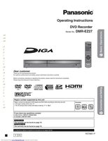 Panasonic DMREZ27 DVD Recorder (DVDR) Operating Manual