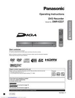 Panasonic DMREZ27 DVD Recorder (DVDR) Operating Manual