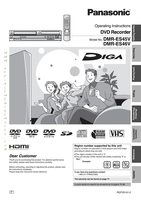 Panasonic DMRES46V TV/DVD Combo Operating Manual
