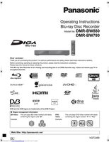 Panasonic DMRBW780GL Blu-Ray DVD Player Operating Manual