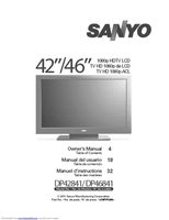 Sanyo DP42841 DP46841 TV Operating Manual