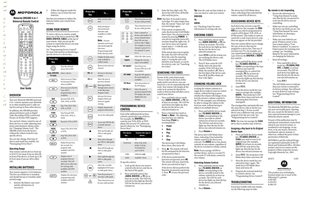 Download Motorola DRC800 Cable Remote Control documentation