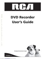RCA DRC8052 DVD Recorder (DVDR) Operating Manual