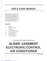Frigidaire FAK124R1V12 Air Conditioner Unit Operating Manual