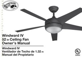 Hampton Bay 26663WindwardIV52inBrushedNickelCeilingFanOM Ceiling Fan Operating Manual