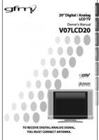 Funai V07LCD20 TV Operating Manual